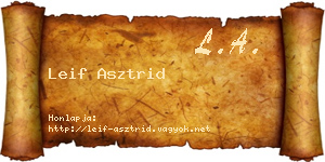 Leif Asztrid névjegykártya