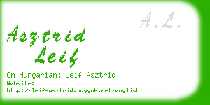 asztrid leif business card